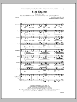 page one of Sim Shalom (SSAATTBB Choir)