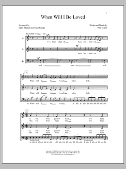 page one of When Will I Be Loved (SAB Choir)