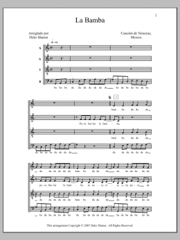 page one of La Bamba (SATB Choir)