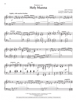 page one of Fantasy on Holy Manna (Piano Solo)