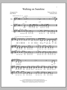 page one of Walking on Sunshine (Choir)