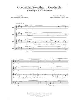 page one of Goodnight, Sweetheart, Goodnight (Goodnight, It's Time to Go) (TTBB Choir)