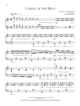 page one of Carol of the Bells (Piano Solo)