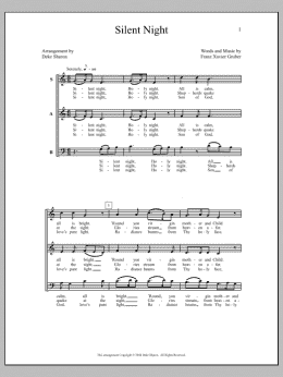 page one of Silent Night (SAB Choir)