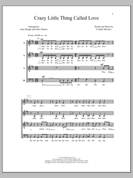 page one of Crazy Little Thing Called Love (arr. Deke Sharon) (SATB Choir)