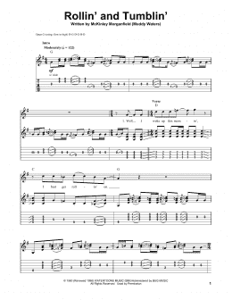 page one of Rollin' And Tumblin' (Guitar Tab (Single Guitar))