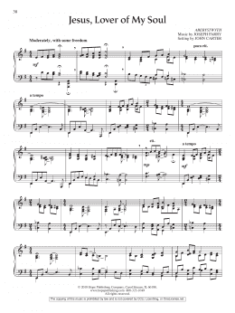page one of Jesus, Lover of My Soul (Piano Solo)