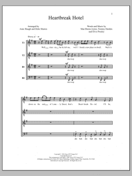 page one of Heartbreak Hotel (TTBB Choir)