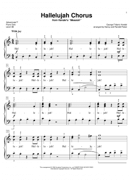 page one of Hallelujah Chorus (Piano Adventures)