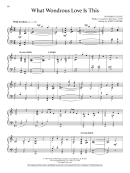 page one of What Wondrous Love Is This (Piano Solo)