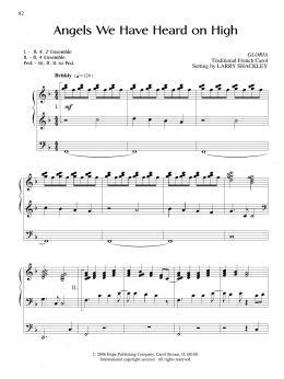 page one of Angels We Have Heard on High (Organ)