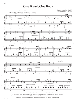 page one of One Bread, One Body (Piano Solo)
