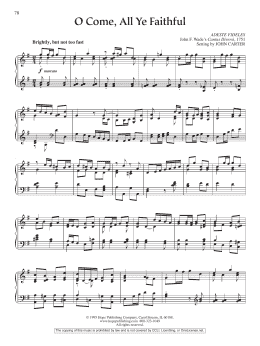 page one of O Come, All Ye Faithful (Piano Solo)