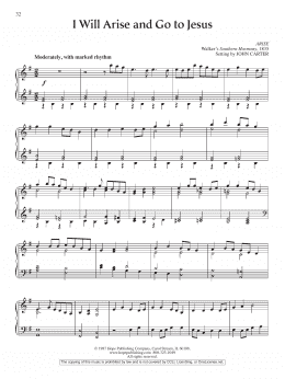 page one of I Will Arise and Go to Jesus (Piano Solo)