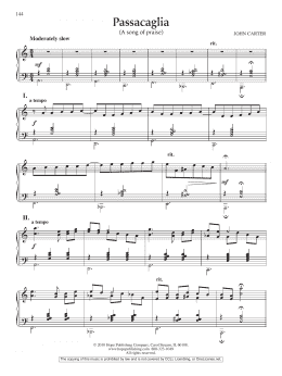 page one of Passacaglia (A song of praise) (Piano Solo)