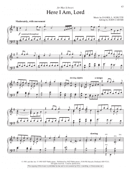 page one of Here I Am, Lord (Piano Solo)