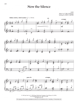 page one of Now the Silence (Piano Solo)