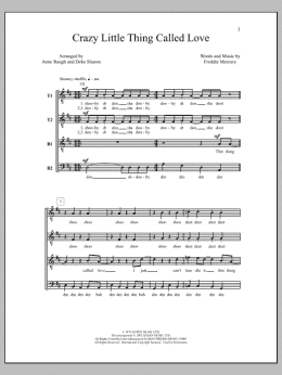 page one of Crazy Little Thing Called Love (arr. Deke Sharon) (TTBB Choir)