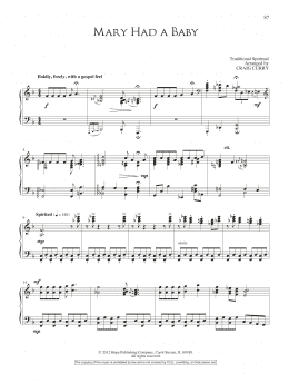 page one of Mary Had A Baby (Piano Solo)