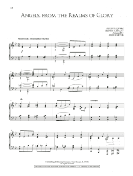 page one of Angels, From The Realms Of Glory (Piano Solo)
