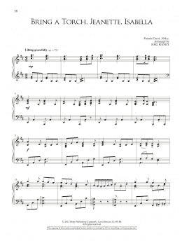 page one of Bring a Torch, Jeanette, Isabella (Piano Solo)