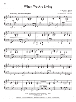page one of When We Are Living (Piano Solo)