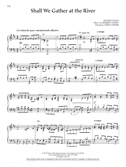 page one of Shall We Gather At The River (Piano Solo)