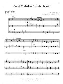 page one of Good Christian Friends, Rejoice (Organ)