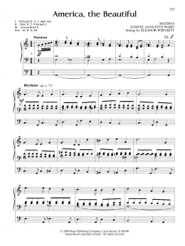 page one of America, the Beautiful (Organ)