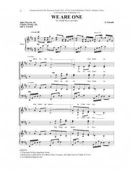 page one of We Are One (SATB Choir)