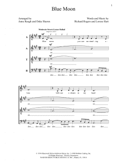 page one of Blue Moon (SATB Choir)