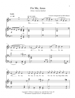 page one of Fix Me, Jesus (F) (Piano & Vocal)