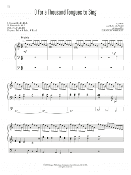 page one of O For A Thousand Tongues To Sing (Organ)