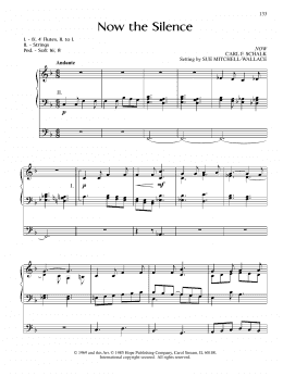 page one of Now the Silence (Organ)