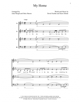 page one of My Home (SATB Choir)