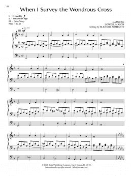 page one of When I Survey the Wondrous Cross (Organ)