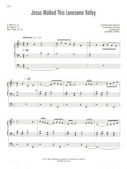 page one of Jesus Walked This Lonesome Valley (Organ)