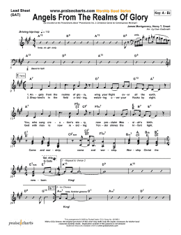 page one of Angels From the Realms of Glory (Lead Sheet / Fake Book)