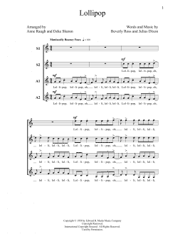 page one of Lollipop (SSAA Choir)