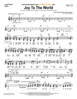 page one of Joy to the World (Lead Sheet / Fake Book)