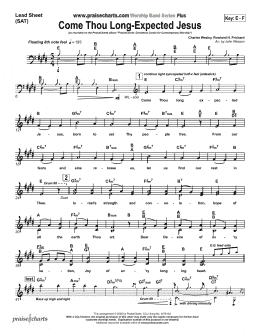 page one of Come Thou Long Expected Jesus (Lead Sheet / Fake Book)