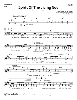 page one of Spirit of the Living God (Lead Sheet / Fake Book)