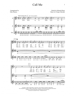 page one of Call Me (SAT Choir)