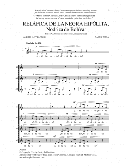 page one of Relafica De La Negra Hipolita (SSAA Choir)