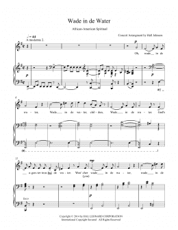 page one of Wade in de Water (E minor) (Piano & Vocal)