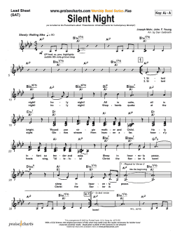 page one of Silent Night (Lead Sheet / Fake Book)