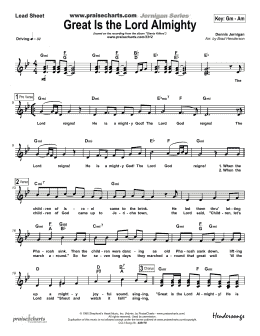 page one of Great Is The Lord Almighty (Lead Sheet / Fake Book)