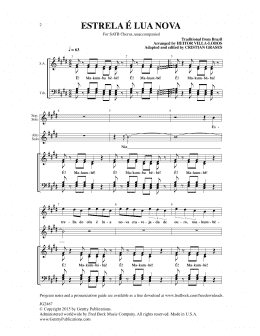 page one of Estrela e Lua Nova (SATB Choir)