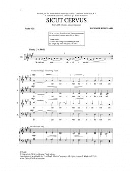 page one of Sicut Cervus (SATB Choir)