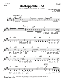 page one of Unstoppable God (Lead Sheet / Fake Book)